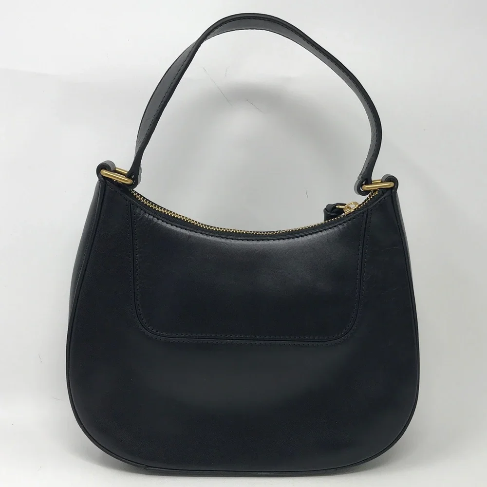 Loeffler Randall Greta Leather Shoulder Bag, Size M - Black/Gold Women's - Picture 3 of 16
